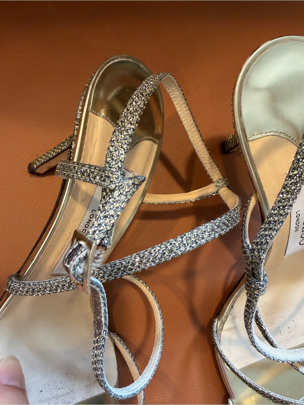 Jimmy Choo Silver Metallic Strappy Heeled Sandals - Picture 7 of 13